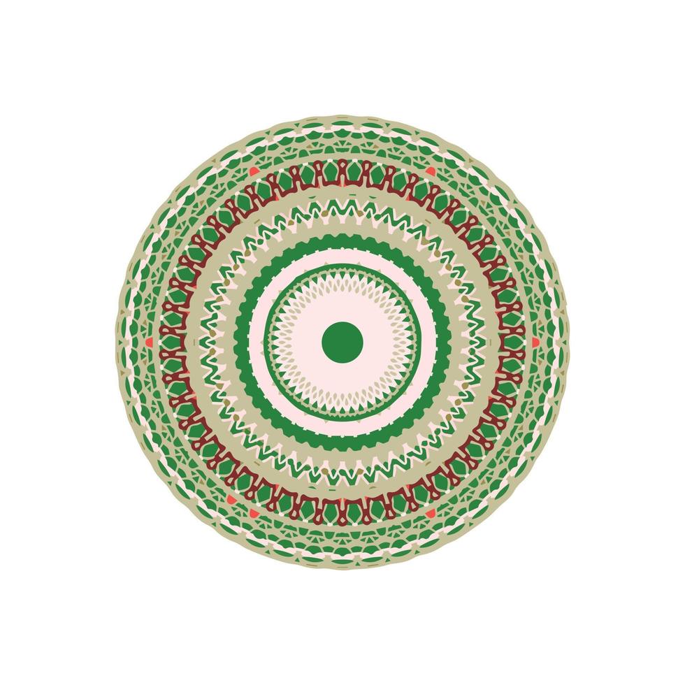 decoratieve ronde patroon. kleurrijke mandala op witte achtergrond. vectorillustratie. vector
