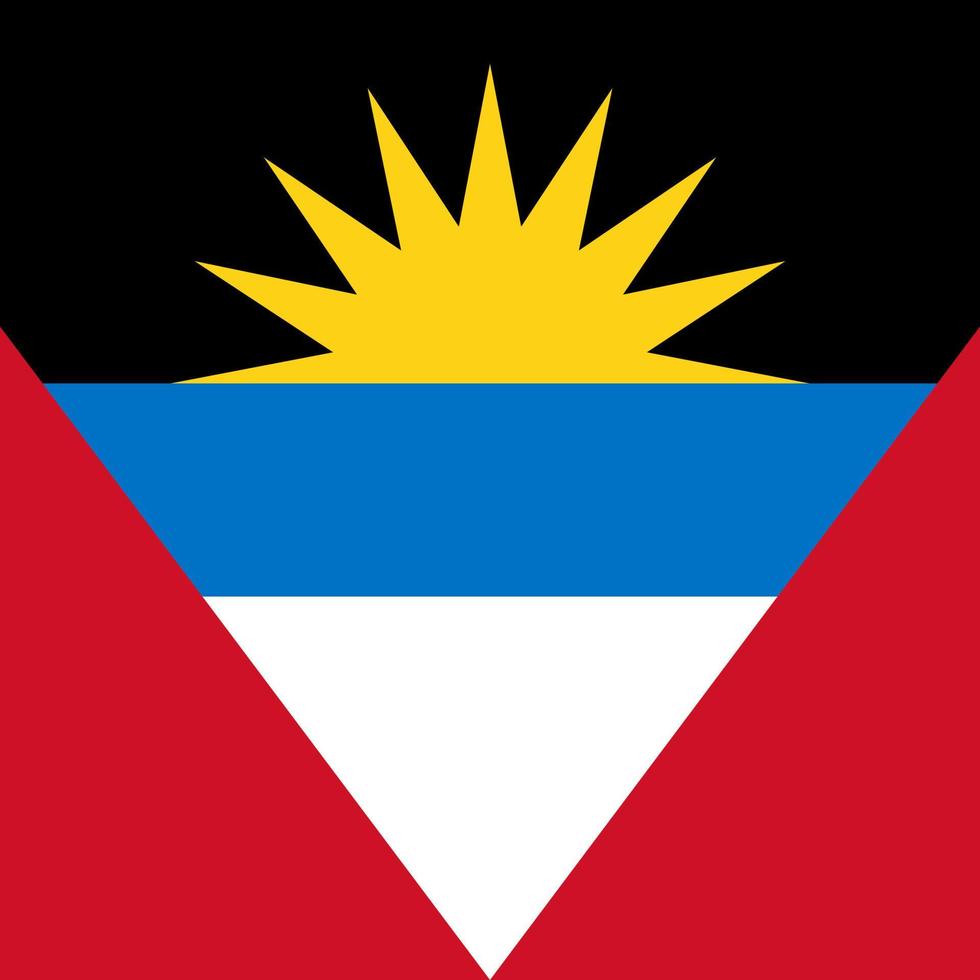 vlag van antigua en barbuda, officiële kleuren. vectorillustratie. vector