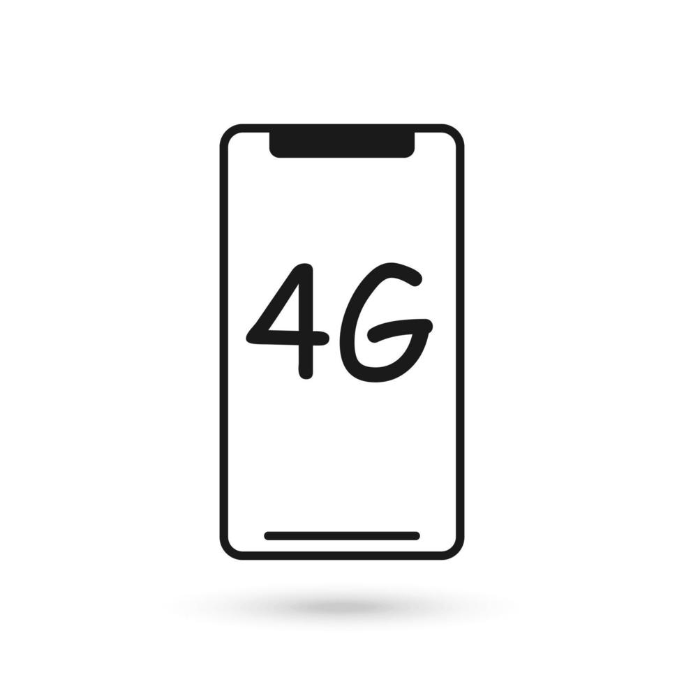 mobiele telefoon plat ontwerp icoon met 4g communicatietechnologie symbool vector