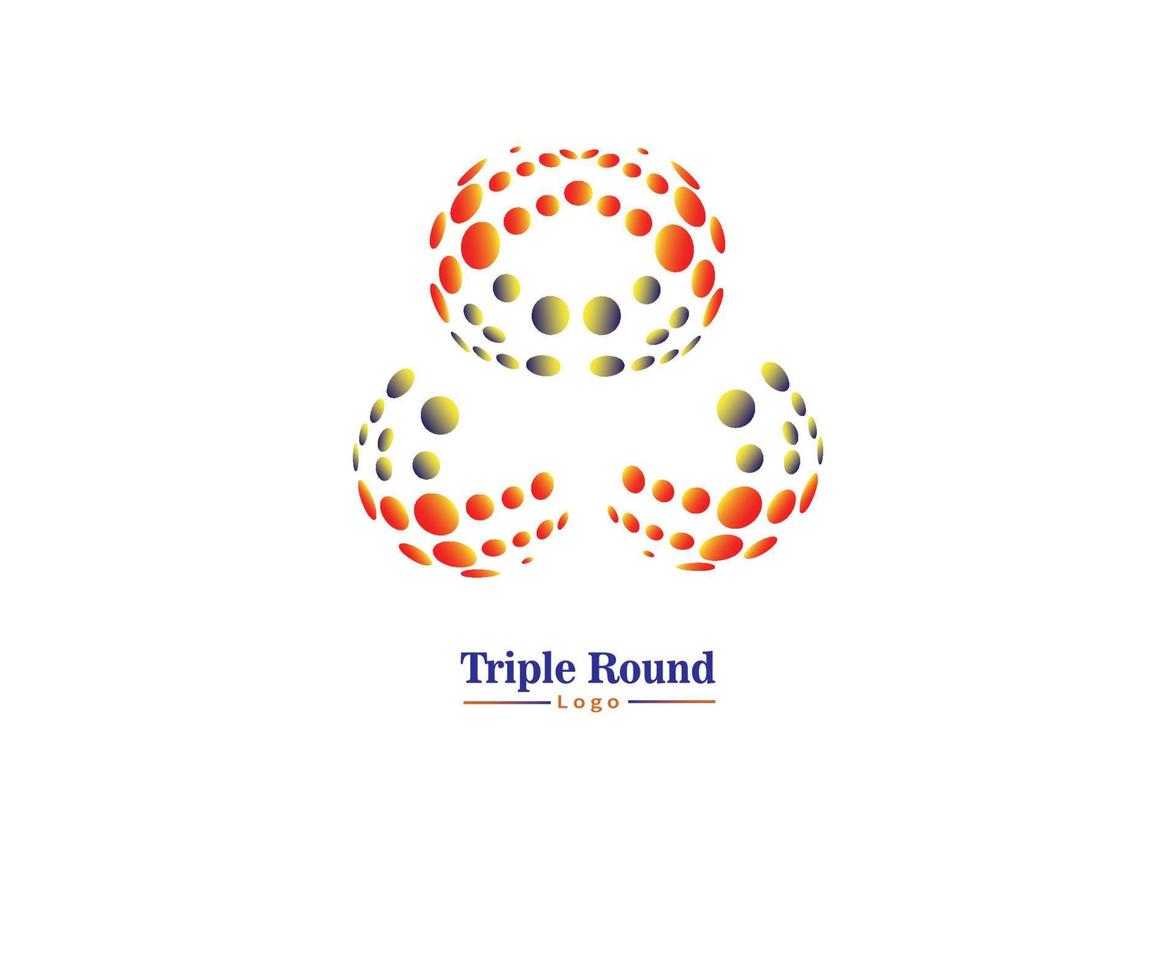 drievoudige ronde vector logo sjabloon