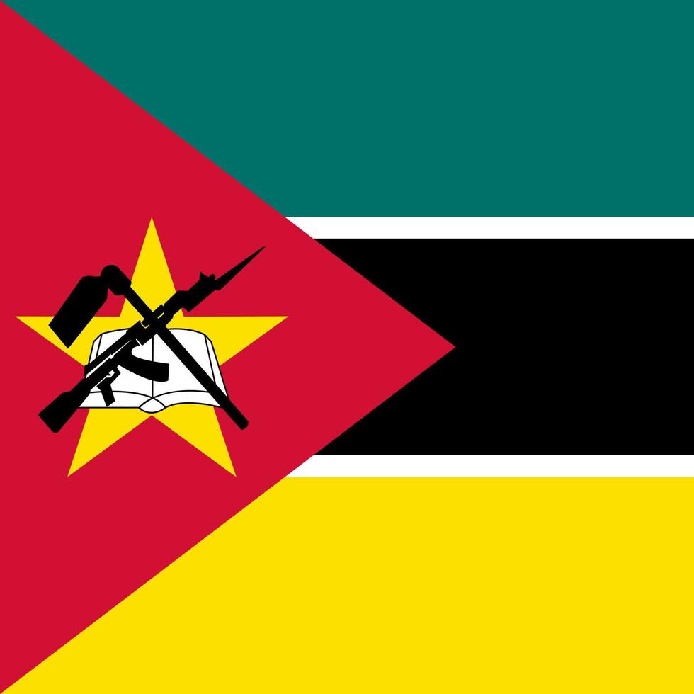 vlag van mozambique, officiële kleuren. vectorillustratie. vector