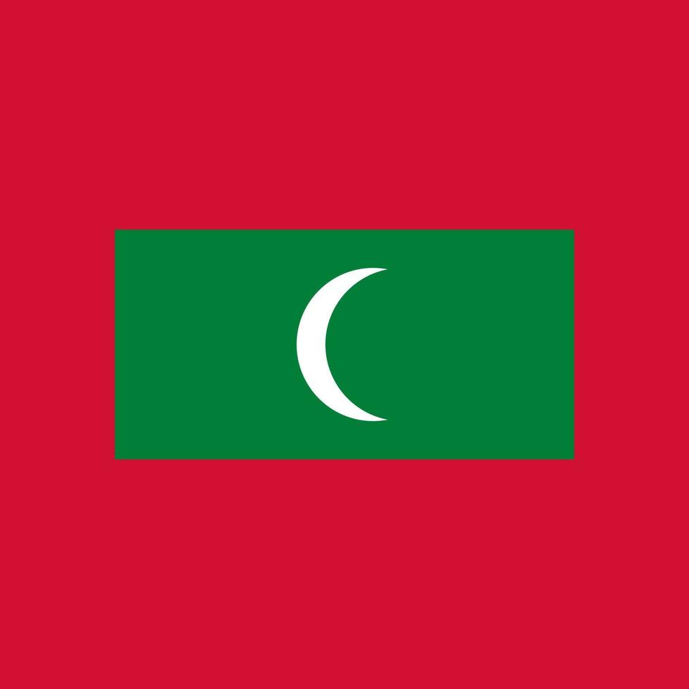 vlag van maldiven, officiële kleuren. vectorillustratie. vector