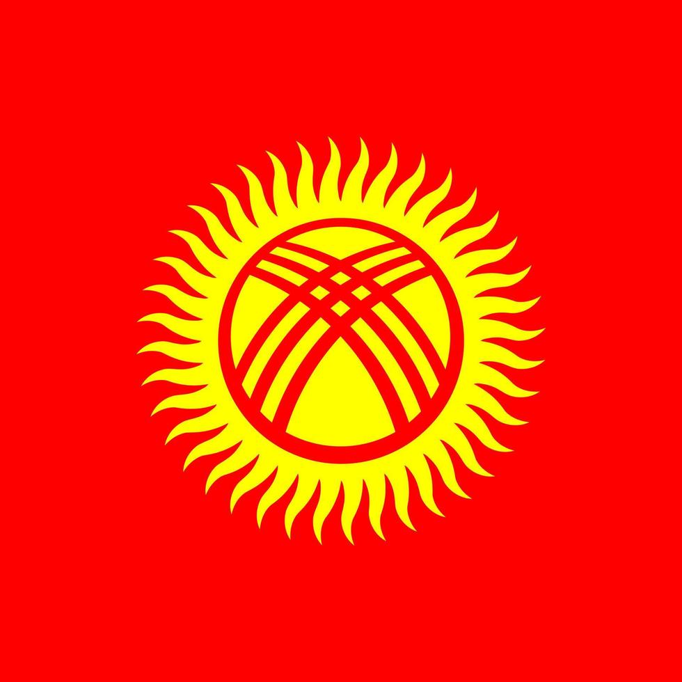 Kirgizische vlag, officiële kleuren. vectorillustratie. vector