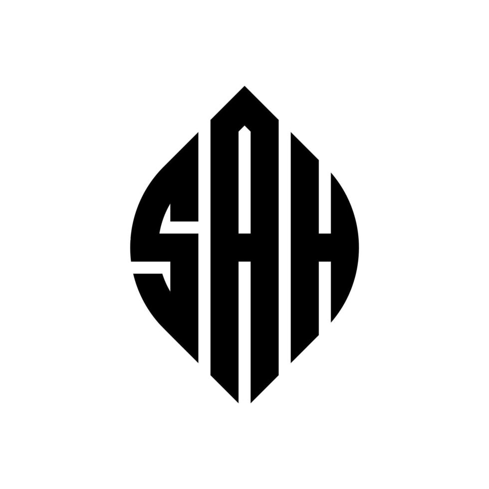 sah cirkel letter logo ontwerp met cirkel en ellipsvorm. sah ellipsletters met typografische stijl. de drie initialen vormen een cirkellogo. sah cirkel embleem abstracte monogram brief mark vector. vector