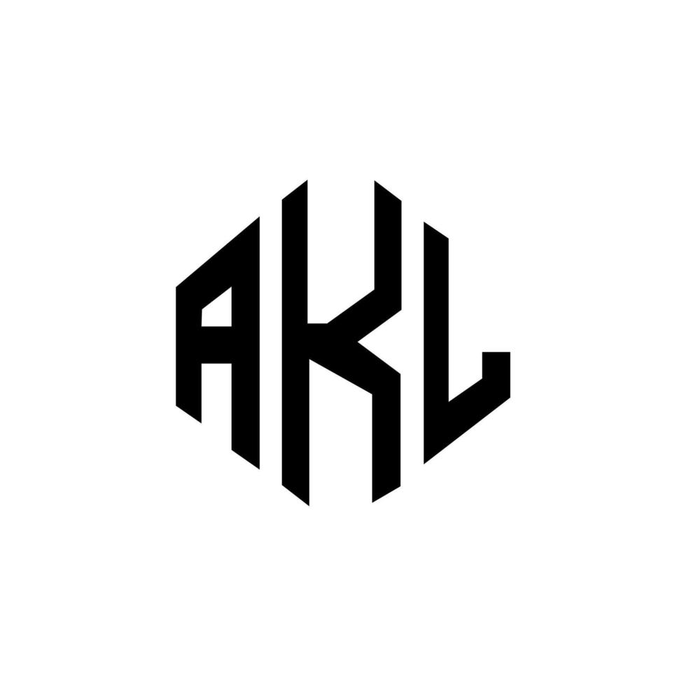 akl letter logo-ontwerp met veelhoekvorm. akl veelhoek en kubusvorm logo-ontwerp. akl zeshoek vector logo sjabloon witte en zwarte kleuren. akl monogram, business en onroerend goed logo.