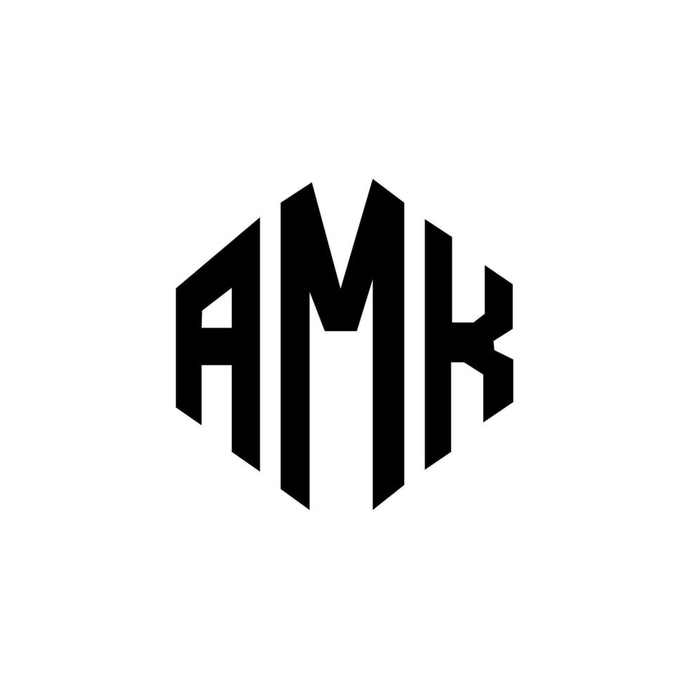 amk letter logo-ontwerp met veelhoekvorm. amk veelhoek en kubusvorm logo-ontwerp. amk zeshoek vector logo sjabloon witte en zwarte kleuren. amk monogram, business en onroerend goed logo.