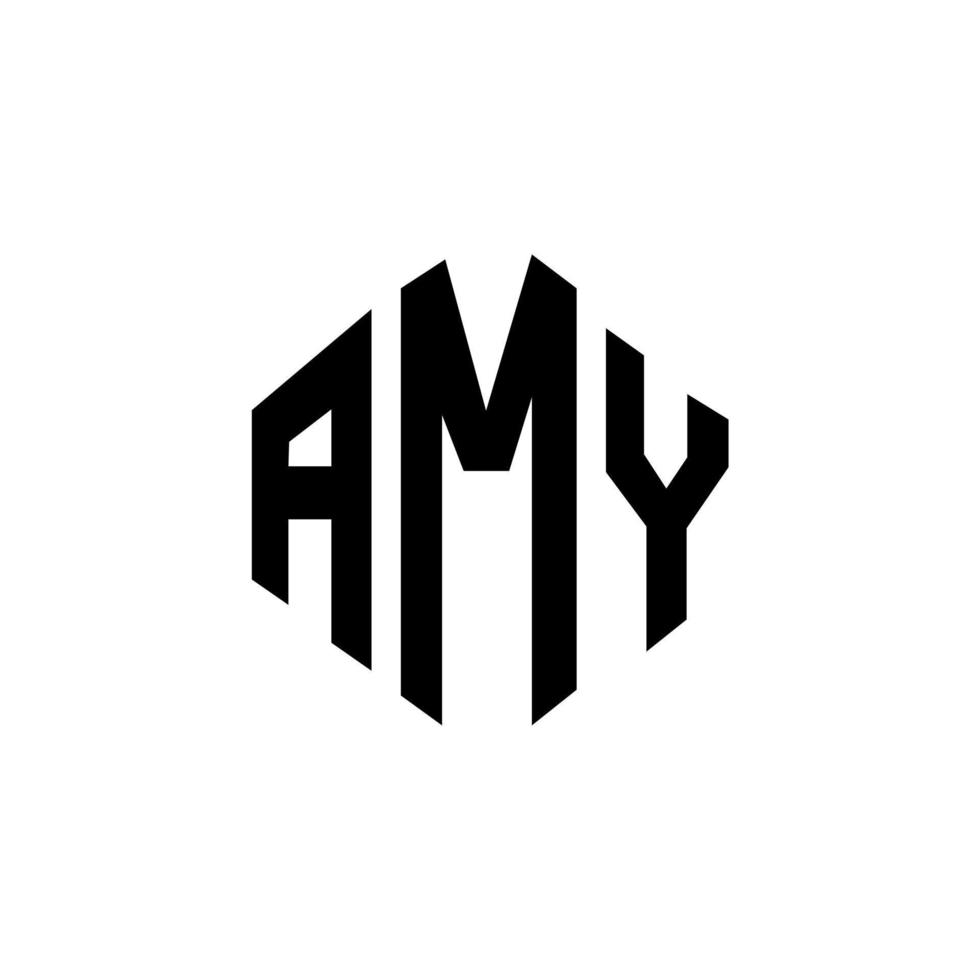 amy letter logo-ontwerp met veelhoekvorm. amy polygoon en kubusvorm logo-ontwerp. amy zeshoek vector logo sjabloon witte en zwarte kleuren. amy monogram, business en onroerend goed logo.