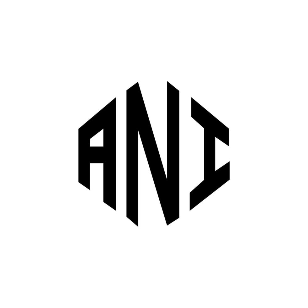 ani letter logo-ontwerp met veelhoekvorm. ani veelhoek en kubusvorm logo-ontwerp. ani zeshoek vector logo sjabloon witte en zwarte kleuren. ani monogram, business en onroerend goed logo.