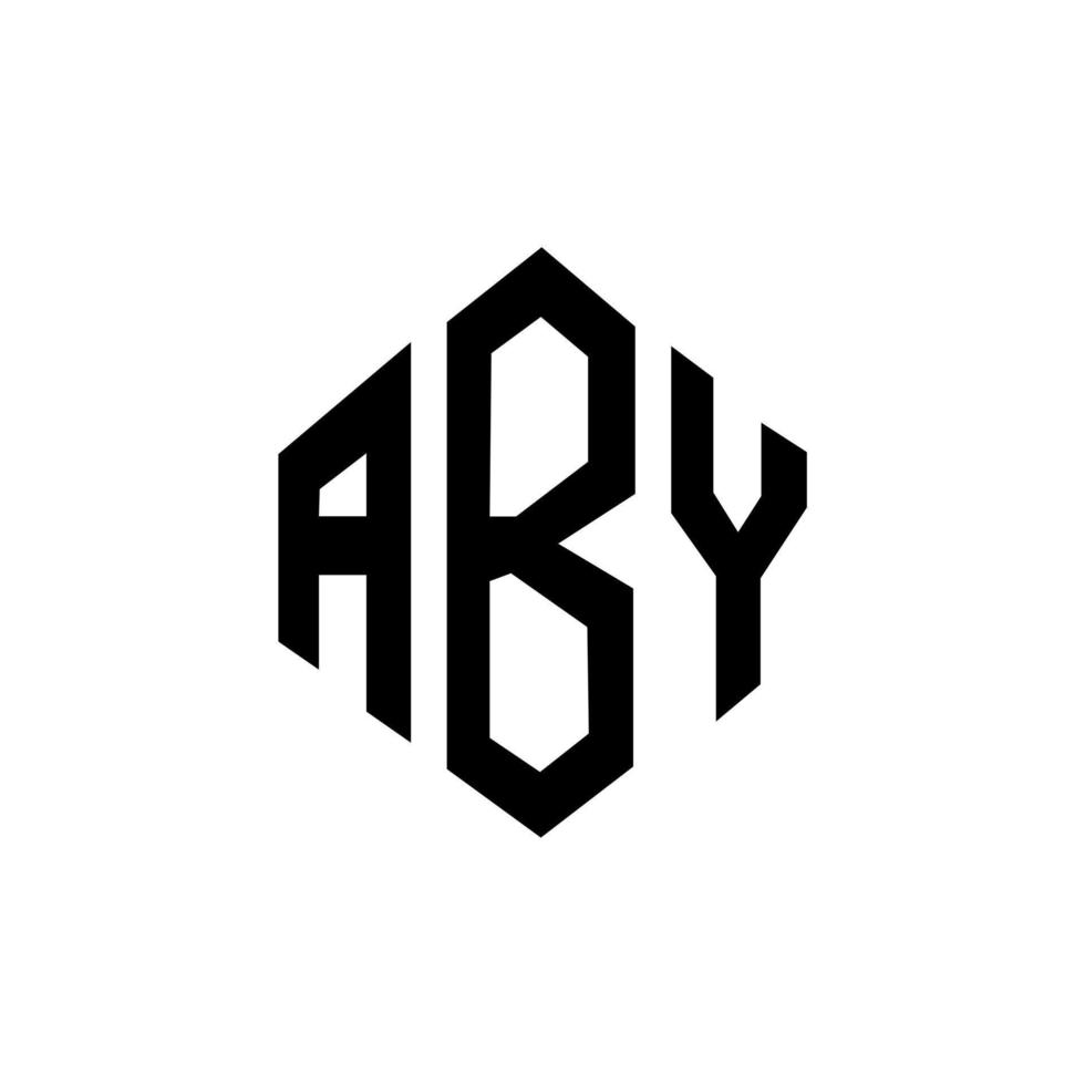 aby letter logo-ontwerp met veelhoekvorm. aby veelhoek en kubusvorm logo-ontwerp. aby zeshoek vector logo sjabloon witte en zwarte kleuren. aby monogram, business en onroerend goed logo.