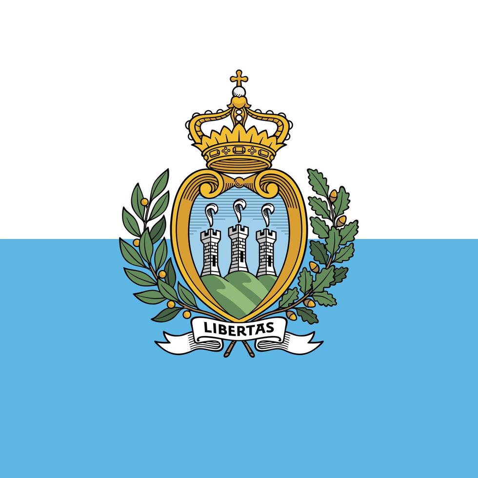 vlag van san marino, officiële kleuren. vectorillustratie. vector