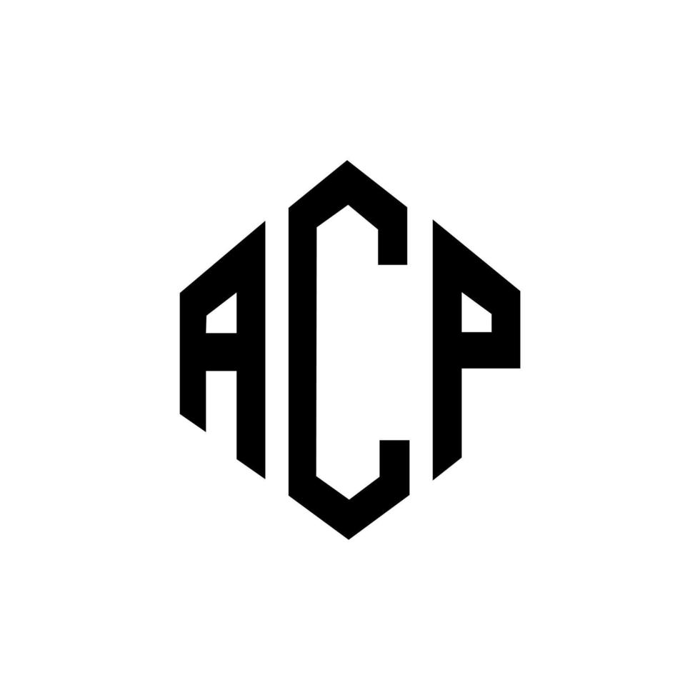 acp-letterlogo-ontwerp met veelhoekvorm. acp veelhoek en kubusvorm logo-ontwerp. acp zeshoek vector logo sjabloon witte en zwarte kleuren. acp-monogram, bedrijfs- en onroerendgoedlogo.