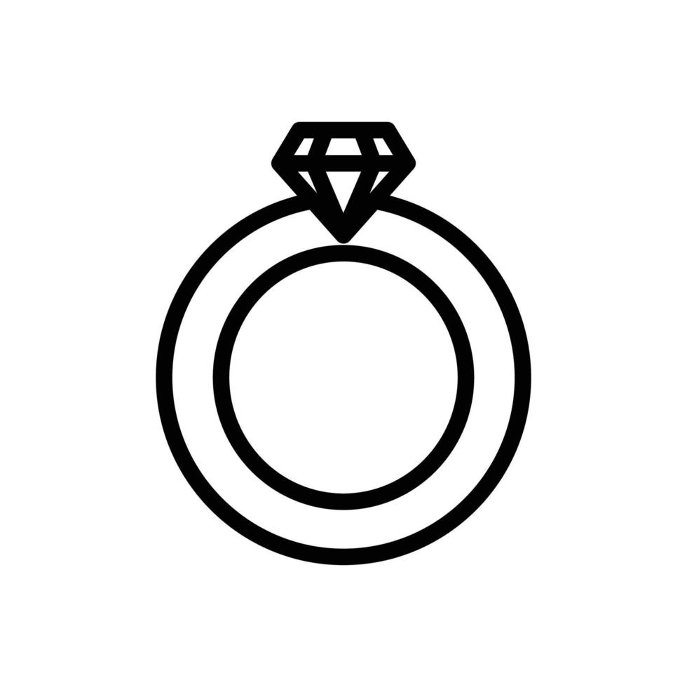edelsteen ring icoon. pictogram met betrekking tot bruiloft. lijn pictogramstijl. eenvoudig ontwerp bewerkbaar vector