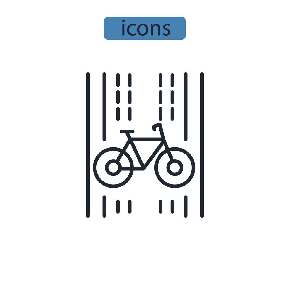 fietspad pictogrammen symbool vectorelementen voor infographic web vector