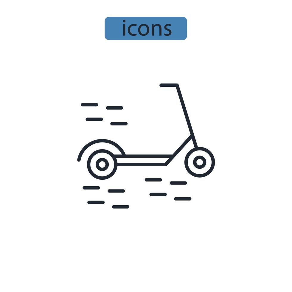 scooter pictogrammen symbool vector-elementen voor infographic web vector