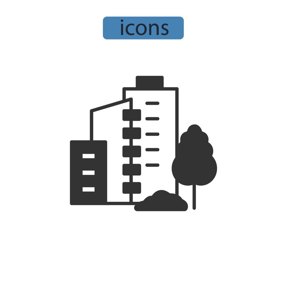 stadspictogrammen symbool vectorelementen voor infographic web vector