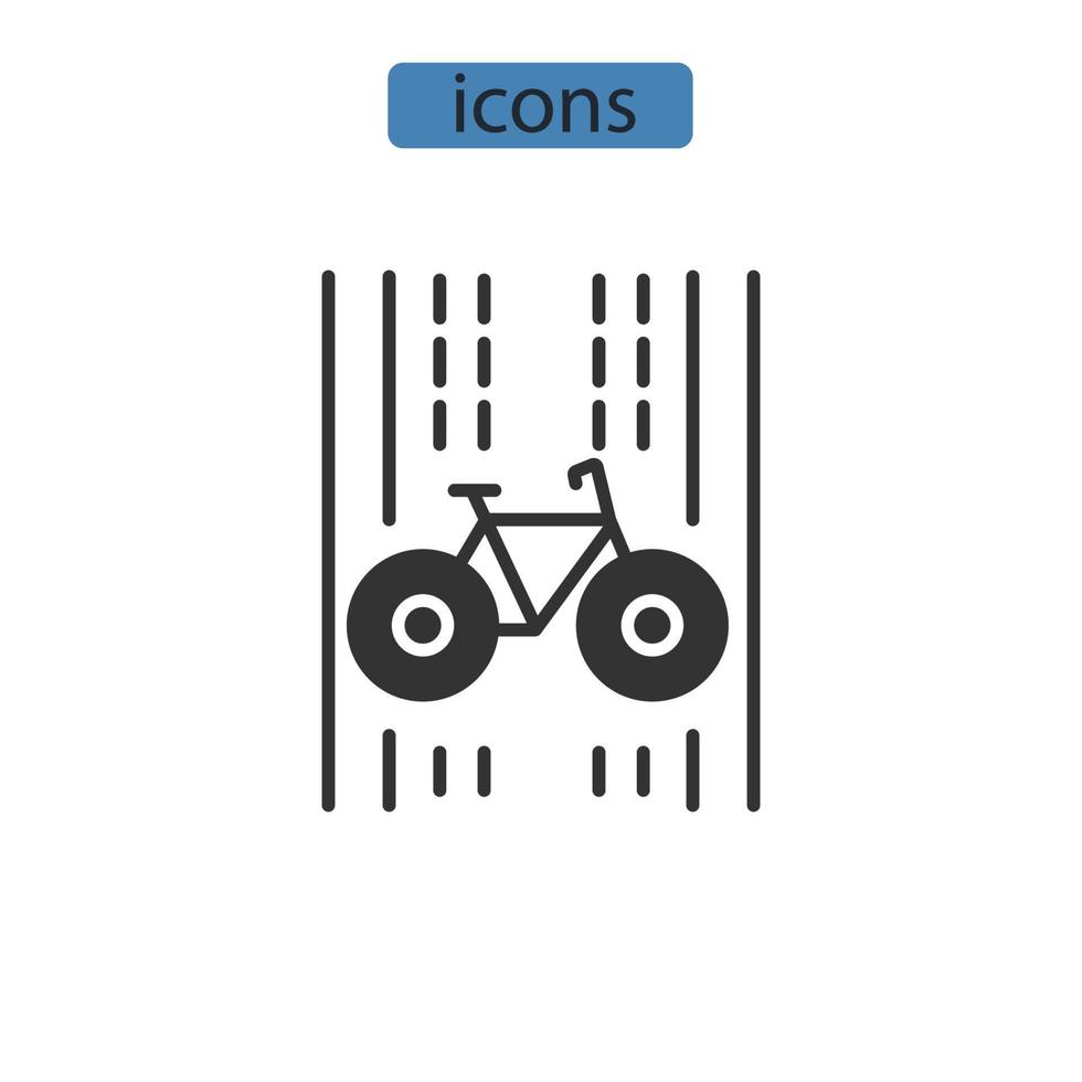 fietspad pictogrammen symbool vectorelementen voor infographic web vector