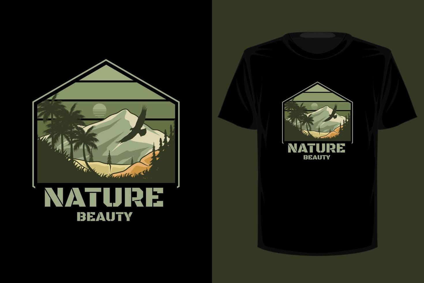 natuur schoonheid retro vintage t-shirt ontwerp vector