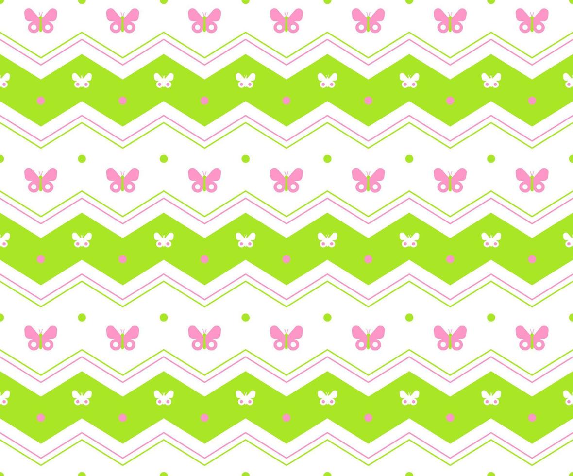 groen roze pastel schattig mooie vlinder horizontale zig zag lijn streep stip dash lijn cirkel naadloze patroon vector illustratie tafelkleed, picknick mat wrap papier, mat, stof, textiel, sjaal