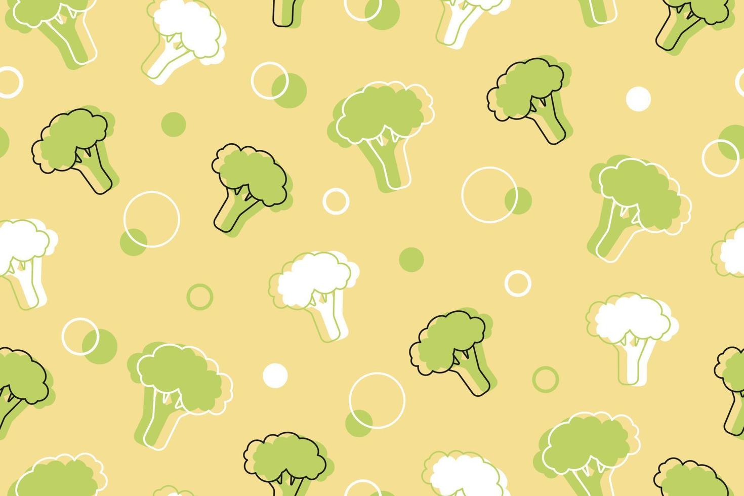 broccoli naadloze patroon. biologische gezonde voeding achtergrond. vectorillustratie in een lineaire eenvoudige stijl. vector