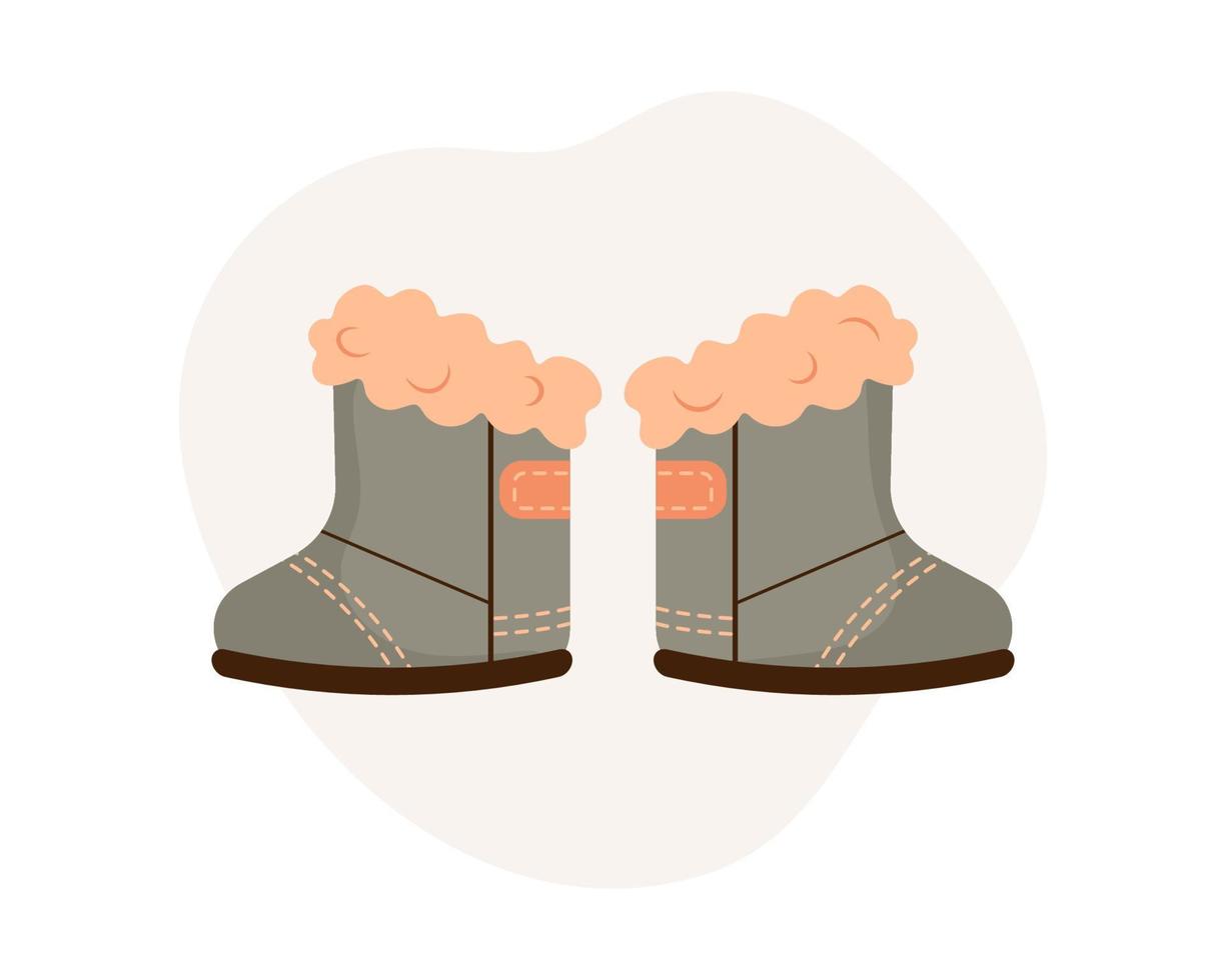 winterschoenen. winter laarzen schoenen icoon. winterschoenen geïsoleerd. vilten laarzen. paar schoenen. winterlaarzen op een geïsoleerde achtergrond. vectorillustratie. vector