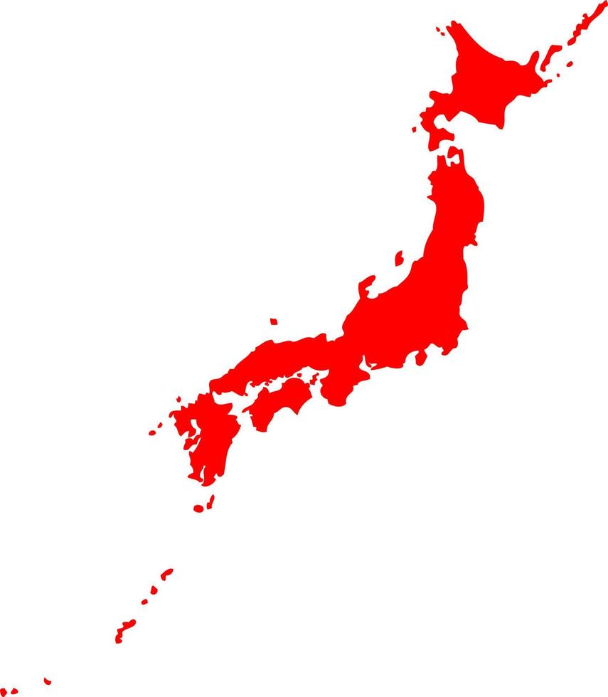 silhouet van japan landkaart vector