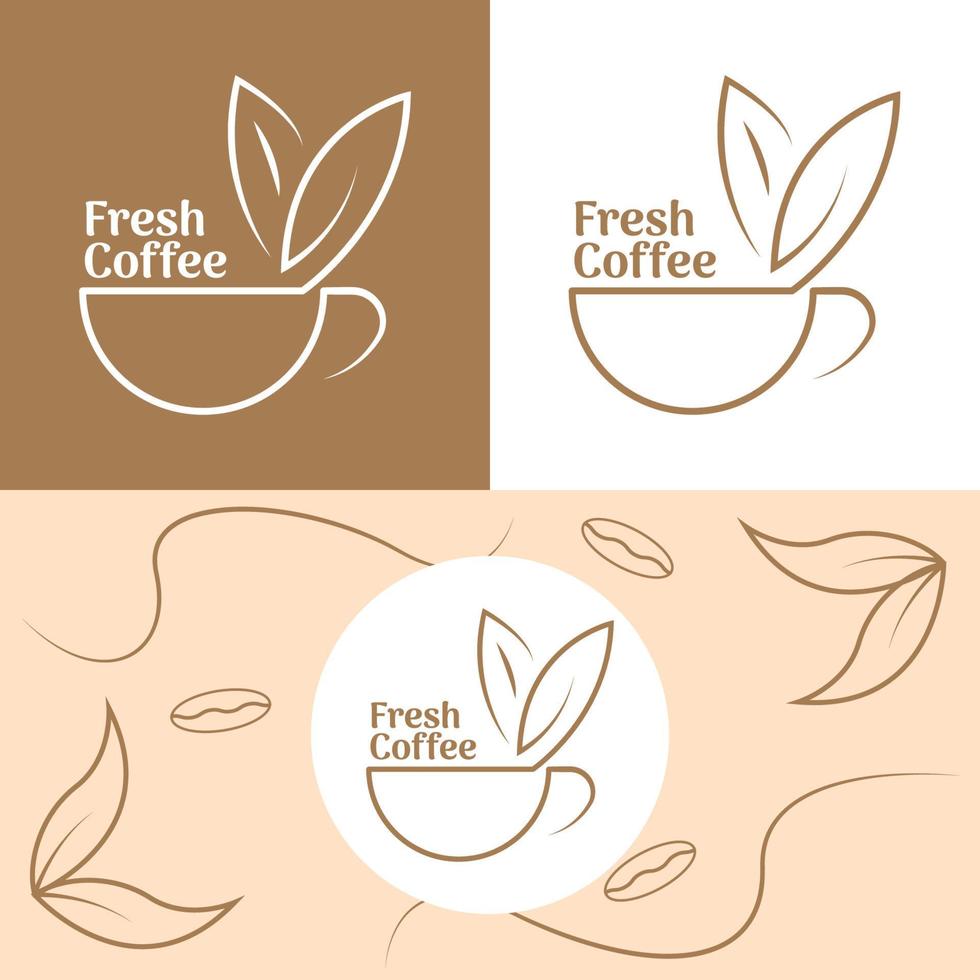 verse koffie logo ontwerp, vectorillustratie vector