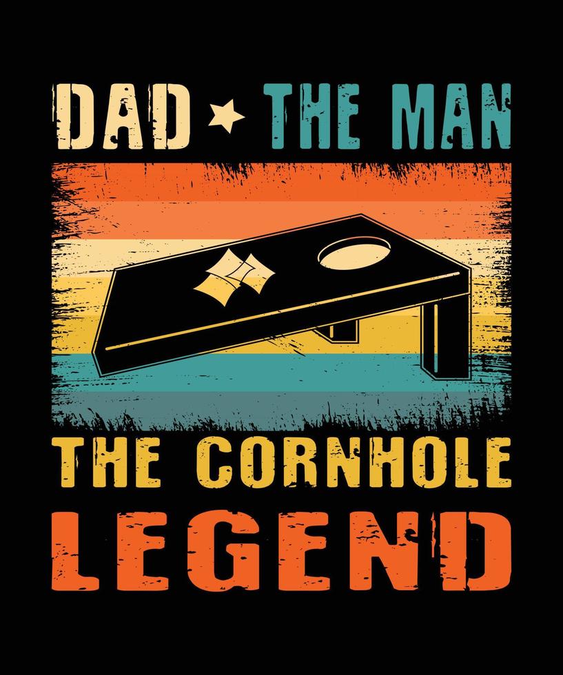 papa de man de cornhole-legende. cornhole vintage t-shirtontwerp. vector