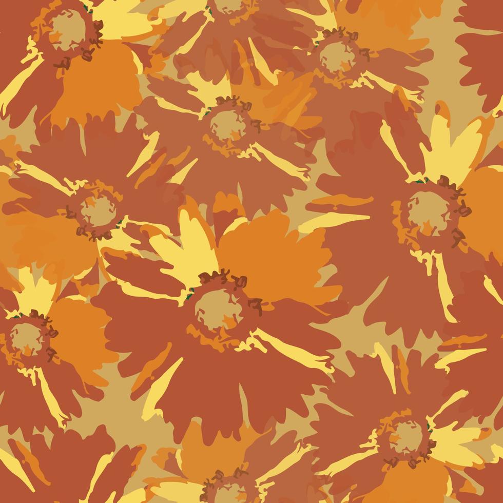 naadloze abstracte gemengde hand getrokken bloemen patroon achtergrond, wenskaart of stof vector
