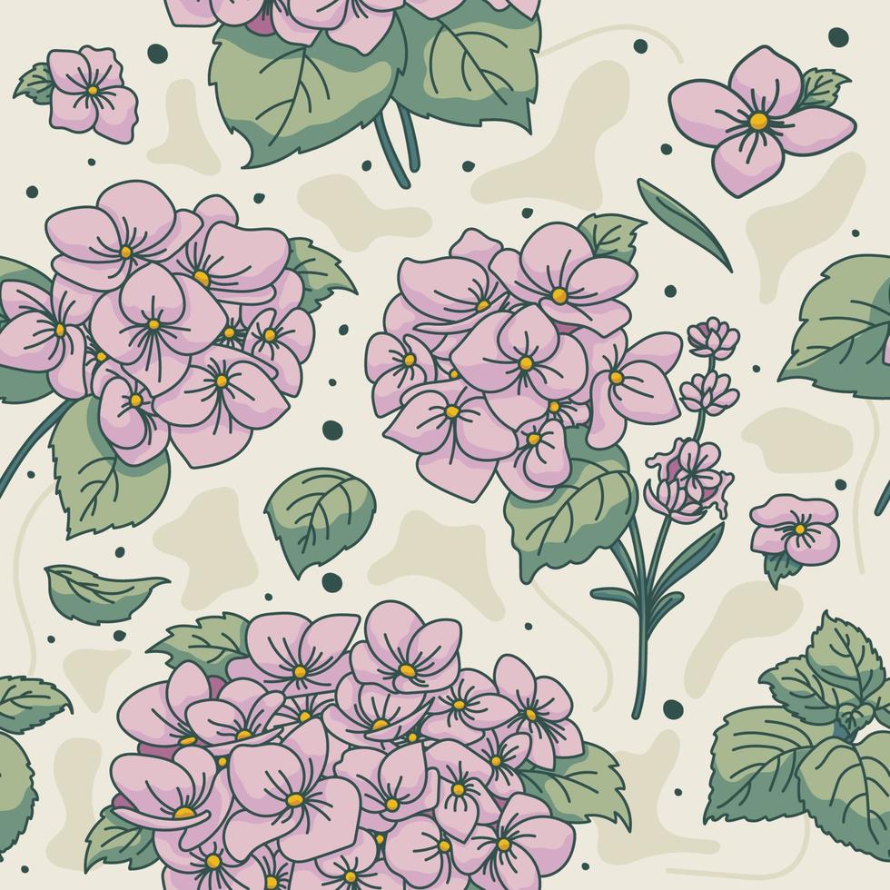 pastel hortensia's naadloos patroon vector