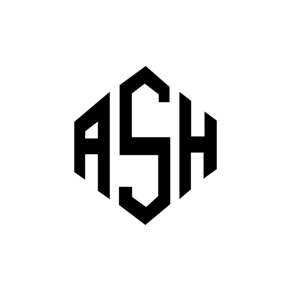ash letter logo-ontwerp met veelhoekvorm. ash veelhoek en kubusvorm logo-ontwerp. ash zeshoek vector logo sjabloon witte en zwarte kleuren. ash monogram, business en onroerend goed logo.