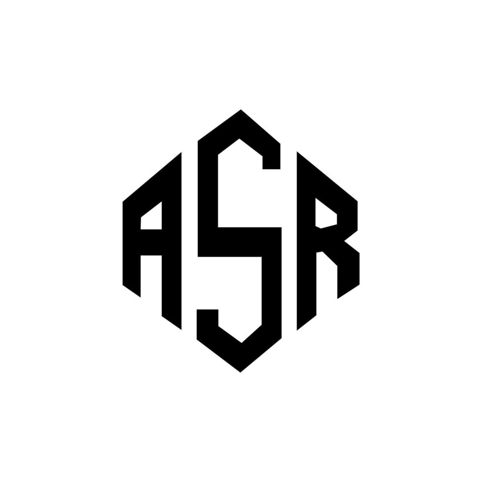 asr letter logo-ontwerp met veelhoekvorm. asr veelhoek en kubusvorm logo-ontwerp. asr zeshoek vector logo sjabloon witte en zwarte kleuren. asr-monogram, bedrijfs- en vastgoedlogo.