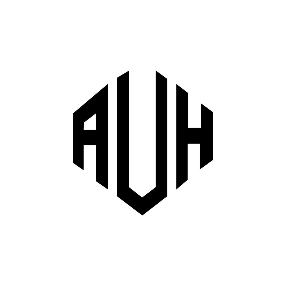 auh letter logo-ontwerp met veelhoekvorm. auh veelhoek en kubusvorm logo-ontwerp. auh zeshoek vector logo sjabloon witte en zwarte kleuren. auh monogram, bedrijfs- en onroerend goed logo.