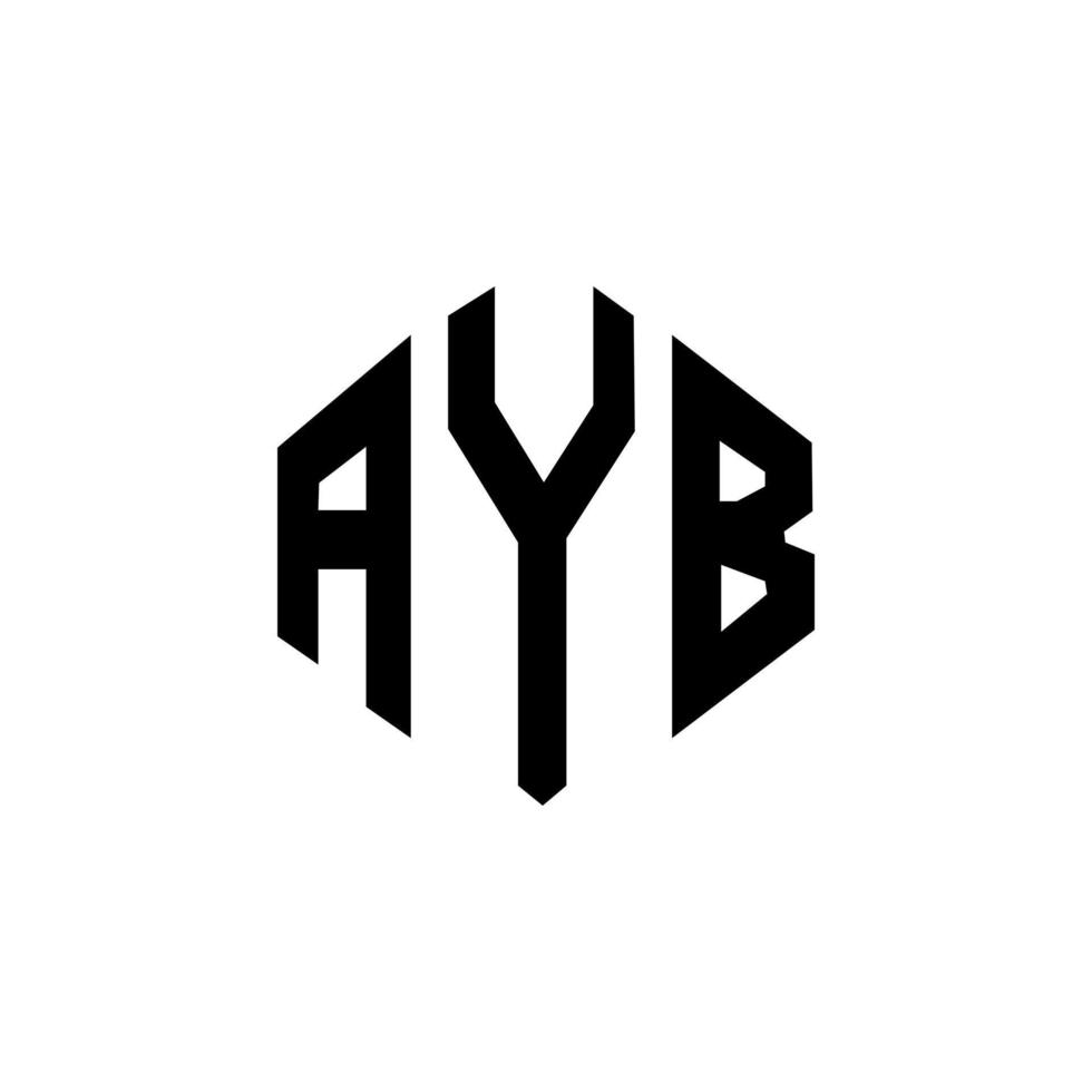 ayb letter logo-ontwerp met veelhoekvorm. ayb veelhoek en kubusvorm logo-ontwerp. ayb zeshoek vector logo sjabloon witte en zwarte kleuren. ayb monogram, business en onroerend goed logo.