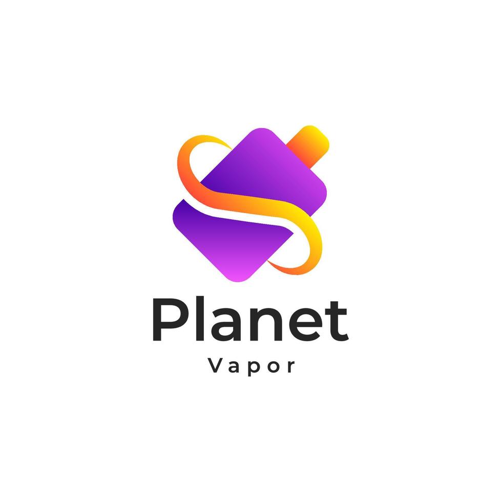 planeet dampgradiënt kleurrijk logo vector