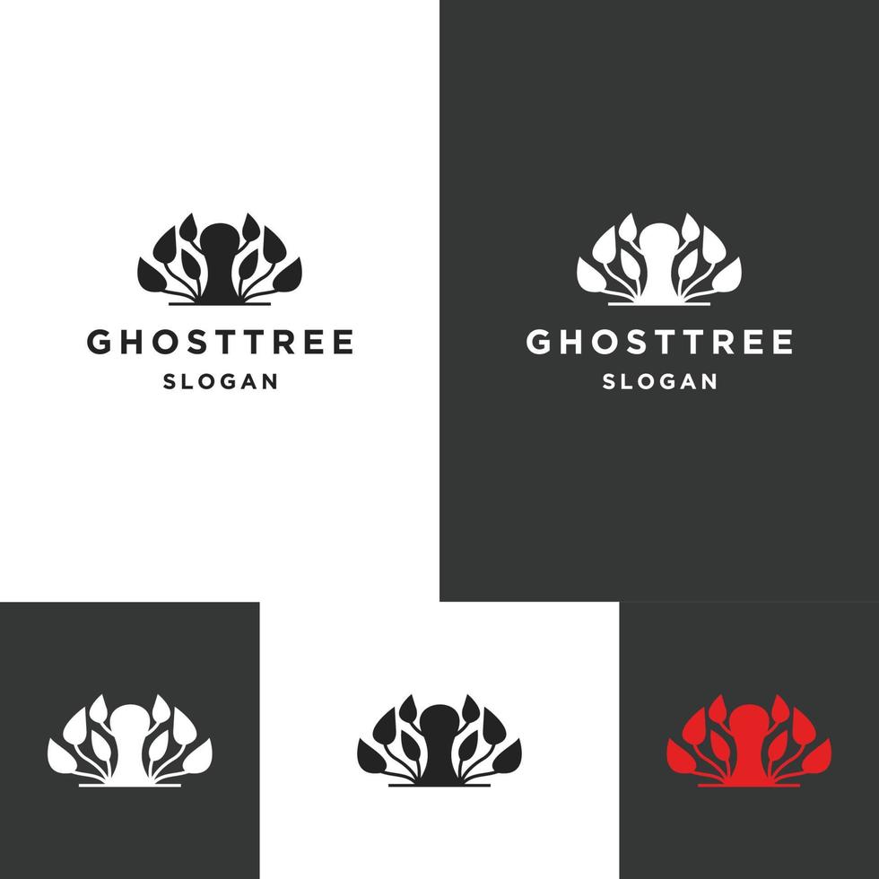 spook boom logo pictogram platte ontwerpsjabloon vector