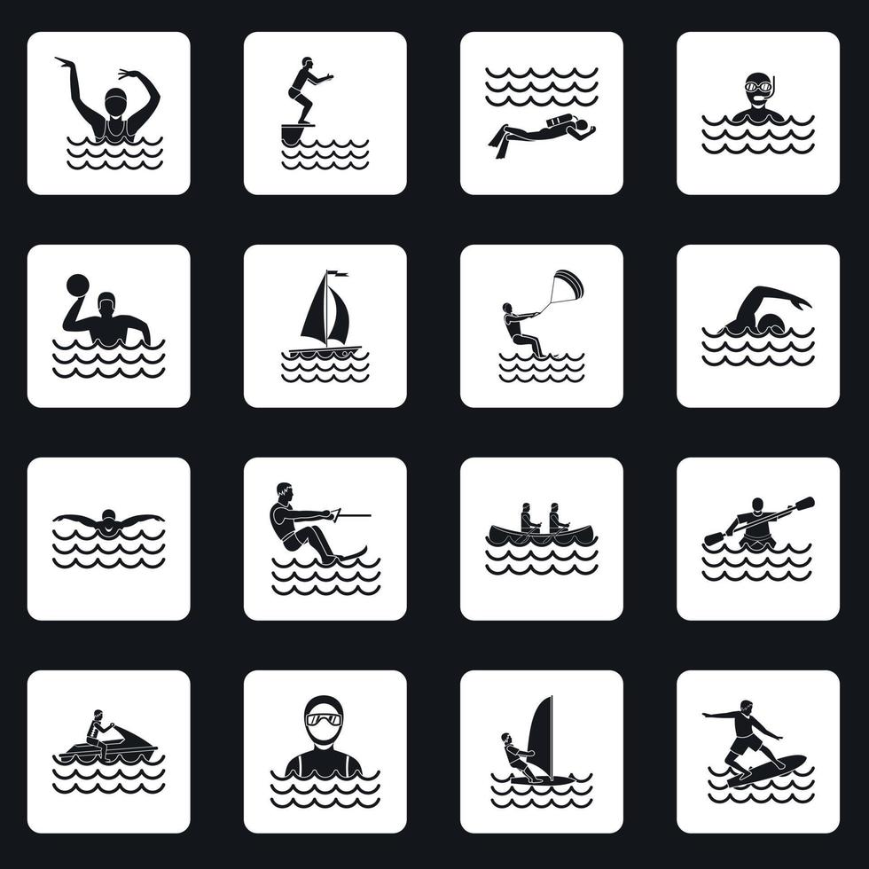 watersport pictogrammen instellen pleinen vector