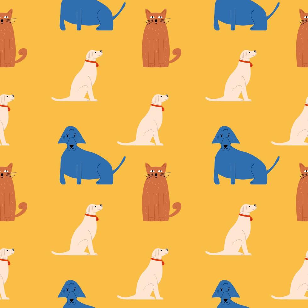 naadloos patroon met schattige huisdieren. vector illustratie
