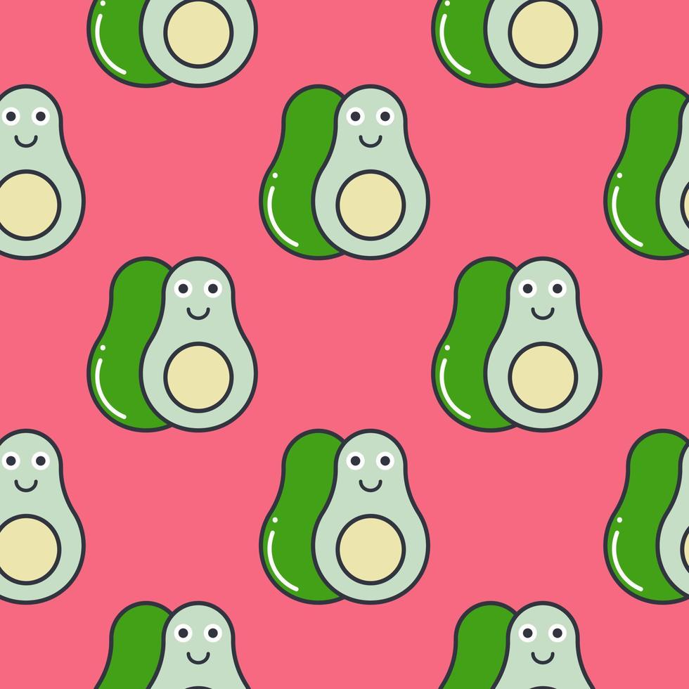 grappig schattig avocado vector naadloos patroon