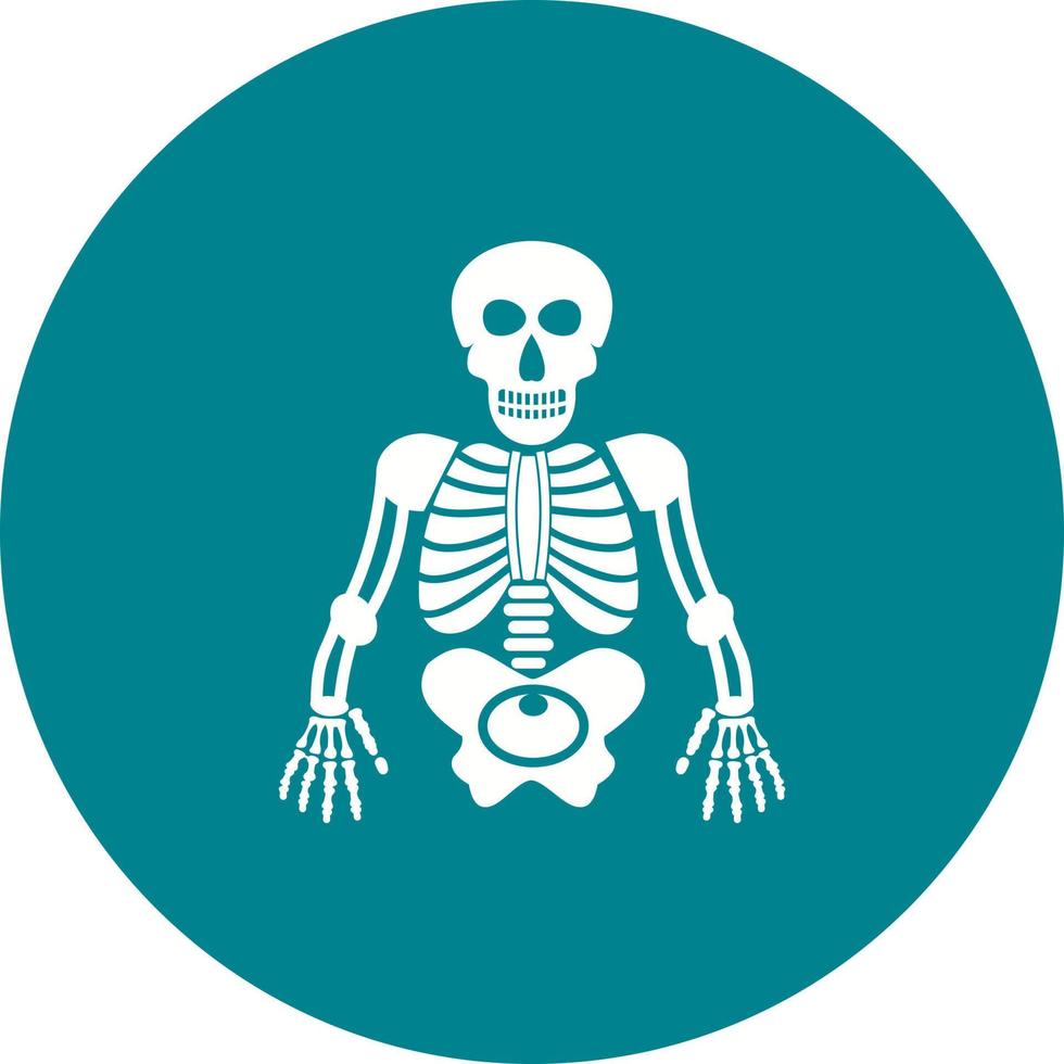 menselijk skelet cirkel achtergrond icoon vector
