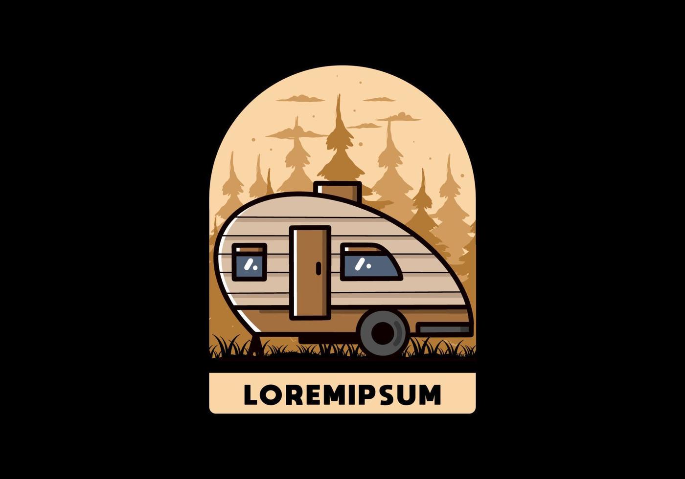 traan camper vintage illustratie ontwerp vector