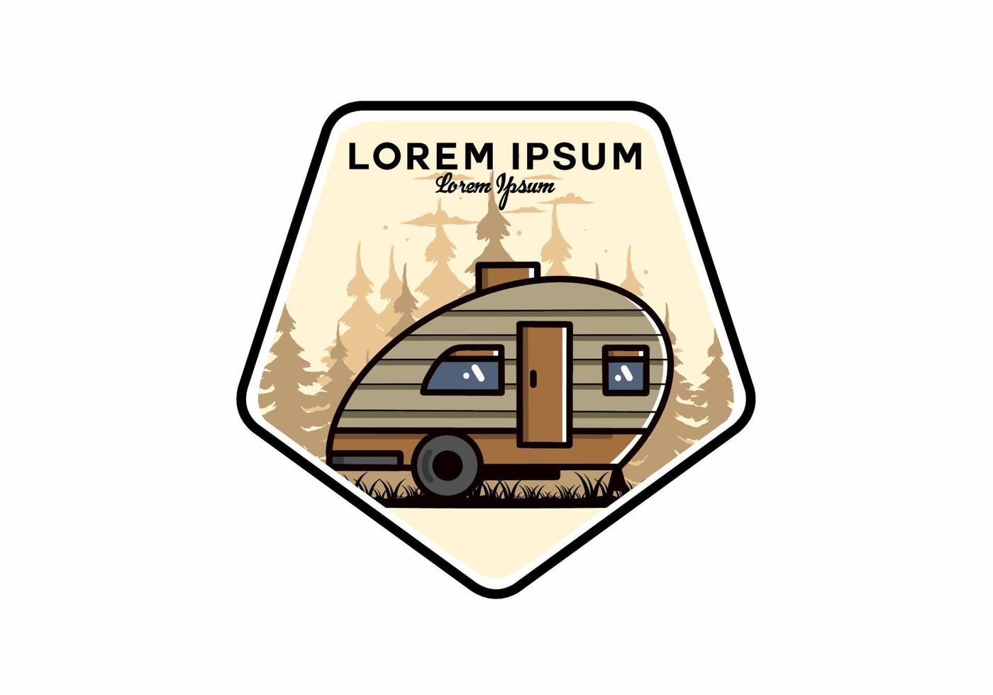 traan camper vintage illustratie ontwerp vector