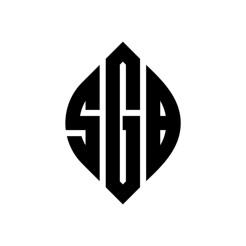 sgb cirkel letter logo ontwerp met cirkel en ellipsvorm. sgb ellipsletters met typografische stijl. de drie initialen vormen een cirkellogo. sgb cirkel embleem abstracte monogram brief mark vector. vector