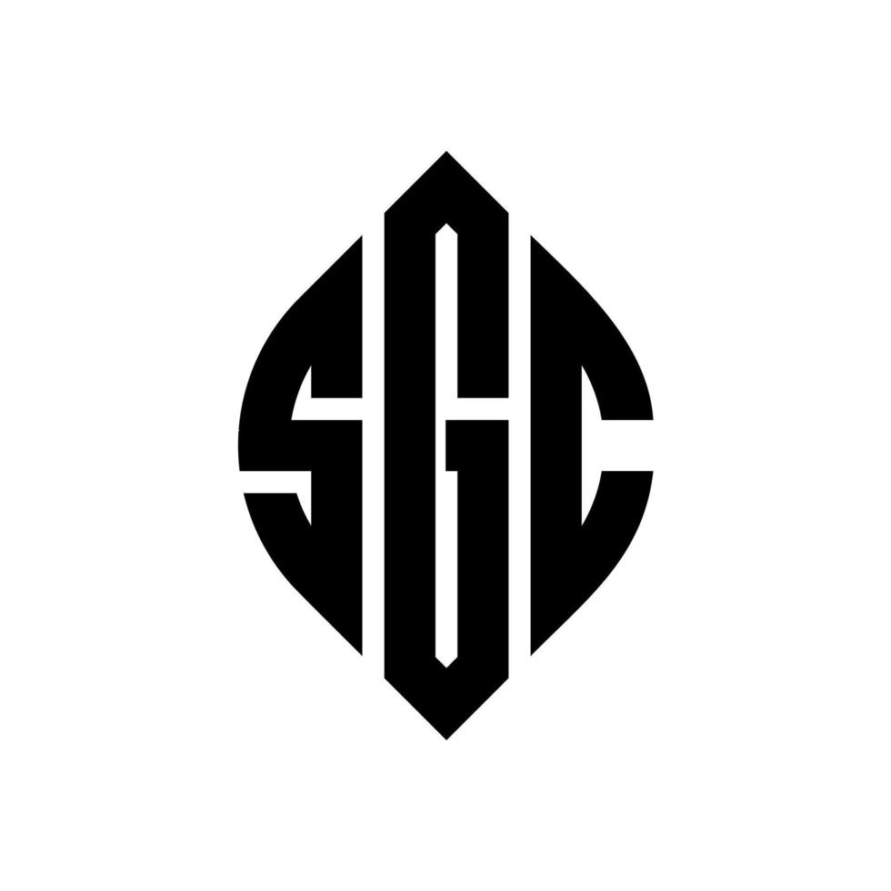sgc cirkel letter logo ontwerp met cirkel en ellipsvorm. sgc ellipsletters met typografische stijl. de drie initialen vormen een cirkellogo. sgc cirkel embleem abstracte monogram brief mark vector. vector