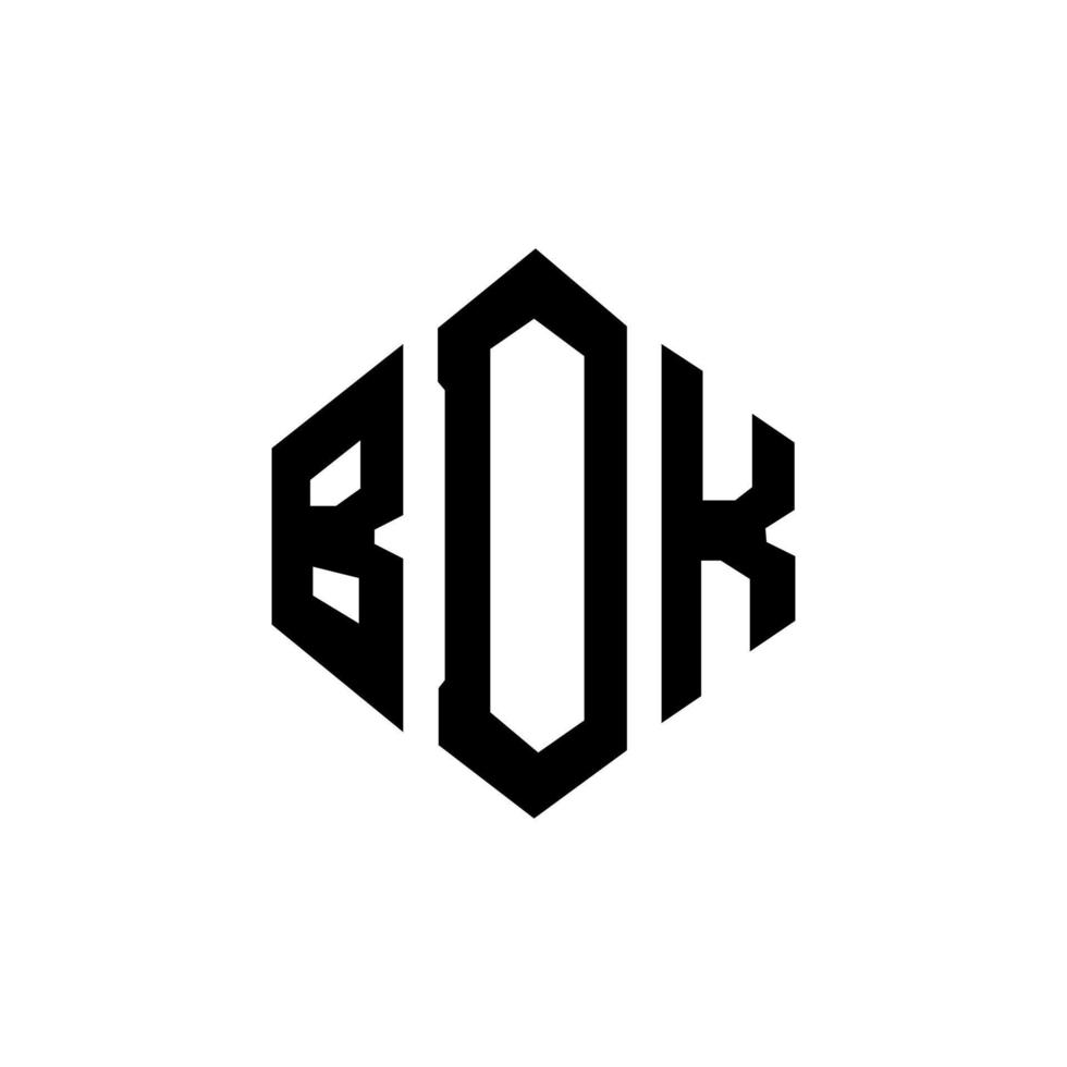 bdk letter logo-ontwerp met veelhoekvorm. bdk veelhoek en kubusvorm logo-ontwerp. bdk zeshoek vector logo sjabloon witte en zwarte kleuren. bdk-monogram, bedrijfs- en onroerendgoedlogo.