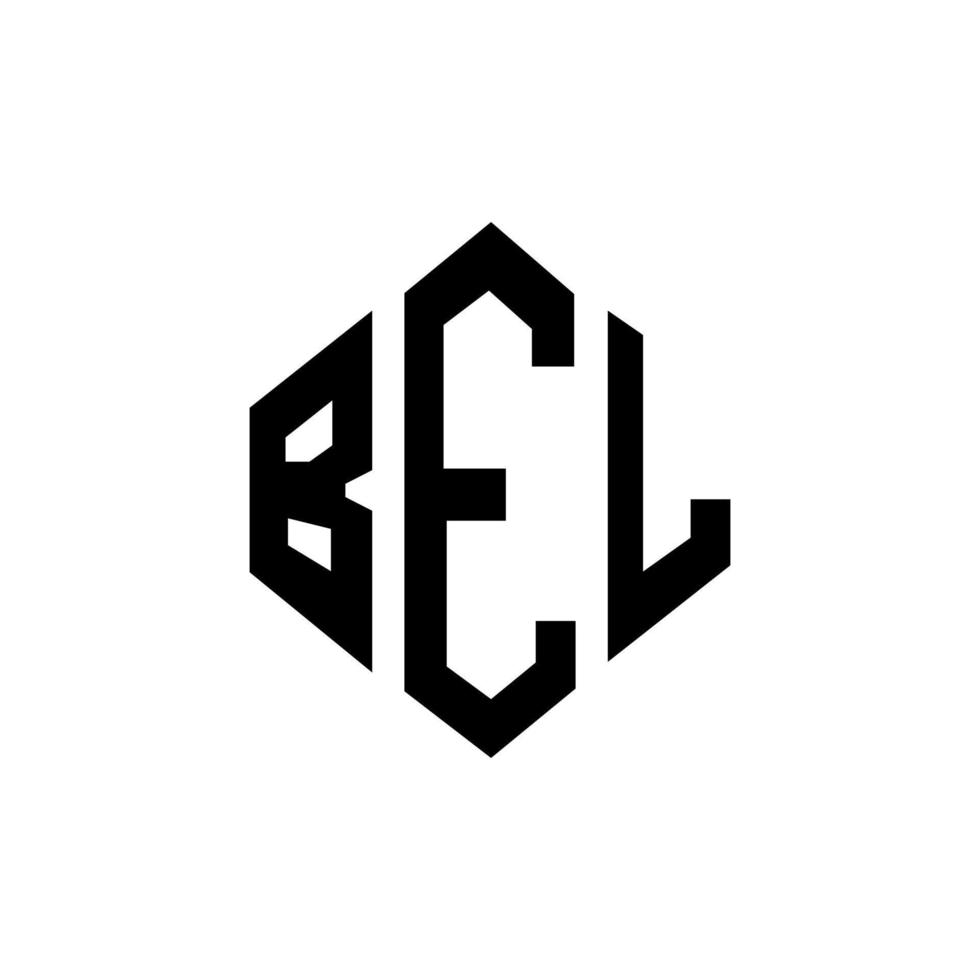 bel letter logo-ontwerp met veelhoekvorm. bel veelhoek en kubus vorm logo ontwerp. bel zeshoek vector logo sjabloon witte en zwarte kleuren. bel monogram, business en onroerend goed logo.