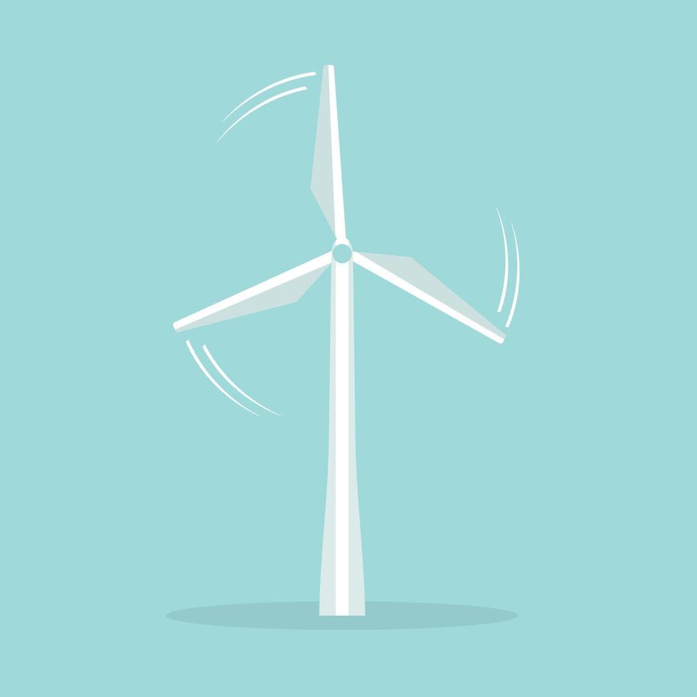 windturbine icoon. platte ontwerpstijl. windmolen silhouet. eenvoudig pictogram. moderne platte icoon in stijlvolle kleuren. websitepagina en ontwerpelement voor mobiele apps. vector