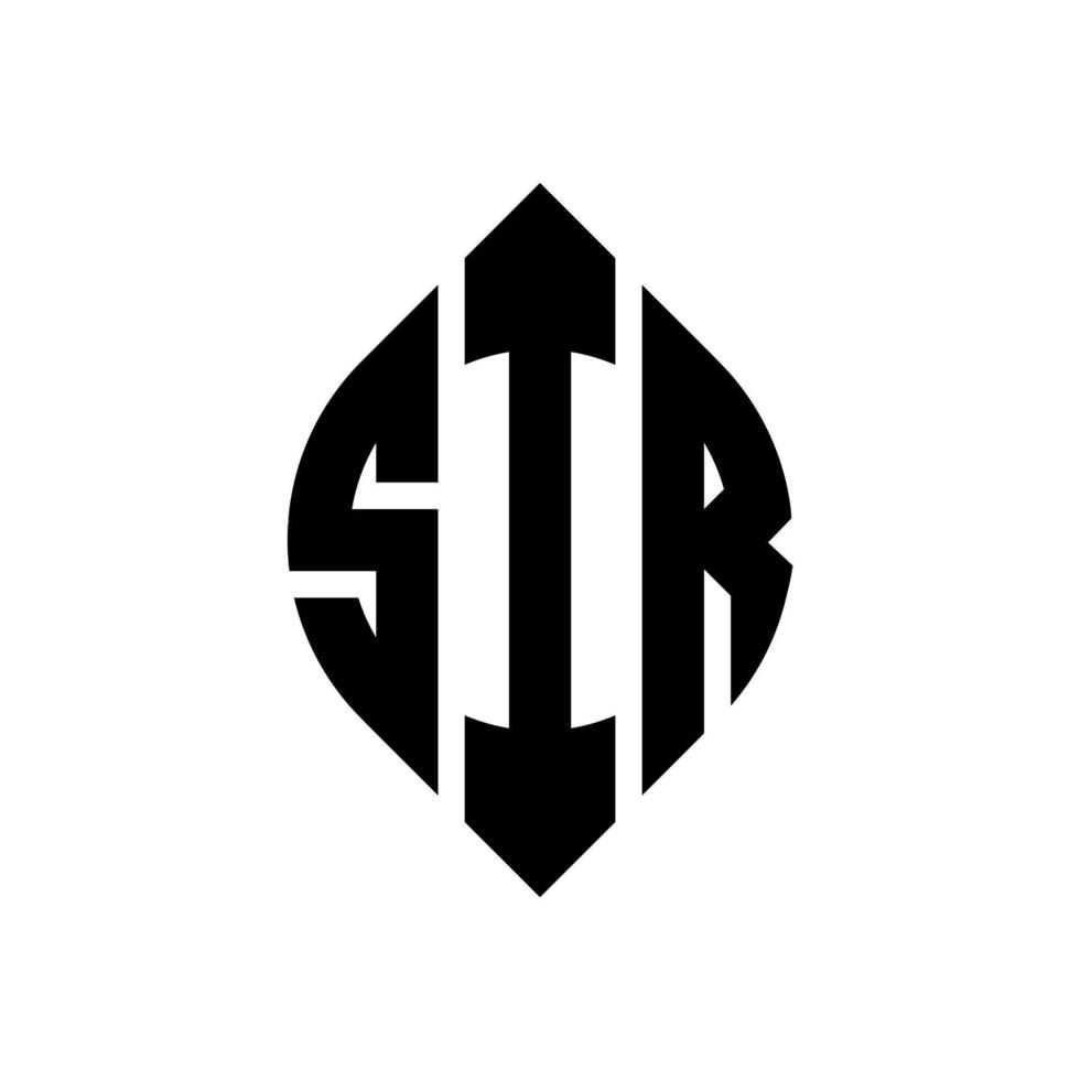 sir cirkel letter logo-ontwerp met cirkel en ellipsvorm. meneer ellipsletters met typografische stijl. de drie initialen vormen een cirkellogo. meneer cirkel embleem abstracte monogram brief mark vector. vector