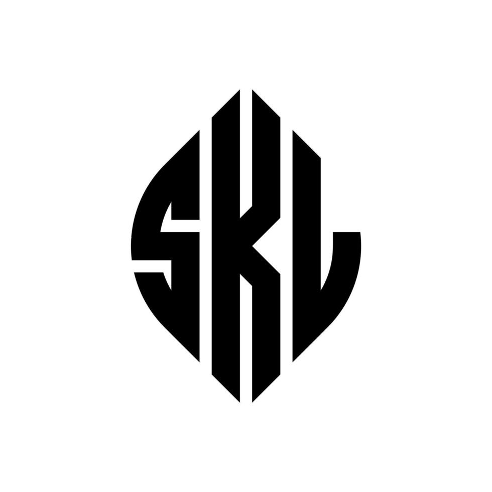 skl cirkel letter logo ontwerp met cirkel en ellipsvorm. skl ellipsletters met typografische stijl. de drie initialen vormen een cirkellogo. skl cirkel embleem abstracte monogram brief mark vector. vector