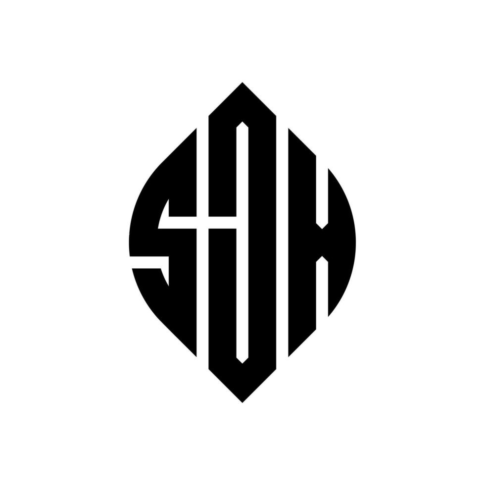 sjx cirkel letter logo-ontwerp met cirkel en ellipsvorm. sjx ellipsletters met typografische stijl. de drie initialen vormen een cirkellogo. sjx cirkel embleem abstracte monogram brief mark vector. vector