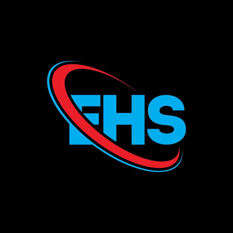 eh logo. eh brief. ehs brief logo ontwerp. initialen ehs-logo gekoppeld aan cirkel en monogram-logo in hoofdletters. ehs typografie voor technologie, zaken en onroerend goed merk. vector